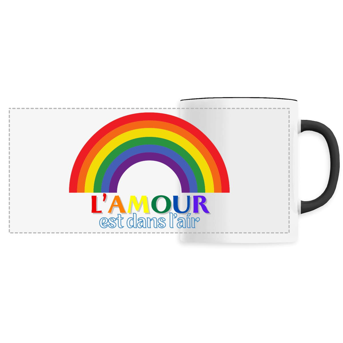 Mug panoramique céramique "L' AMOUR est dans l'air" - Image