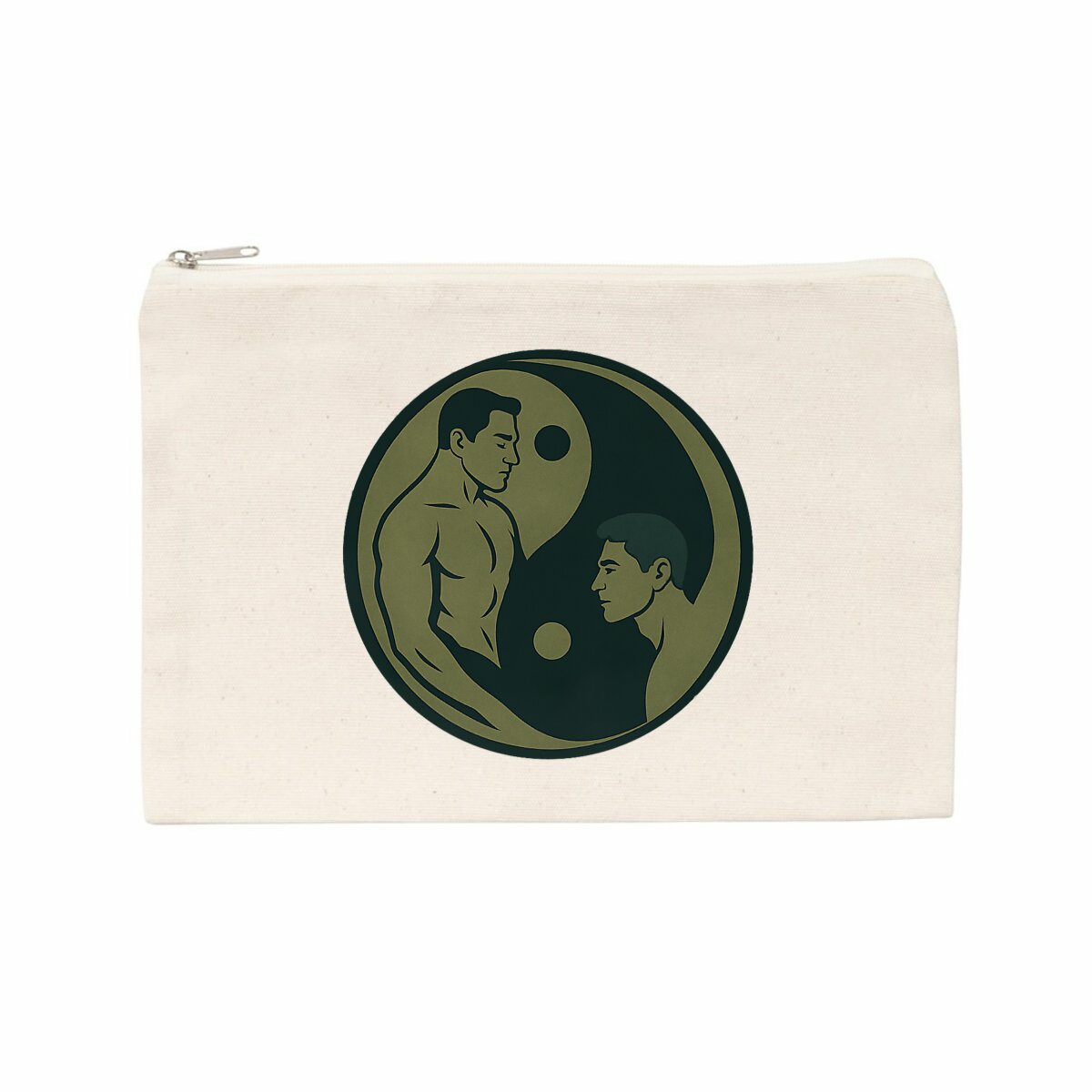 Pochette en coton recyclé "Hommes Yin et Yang" - Image