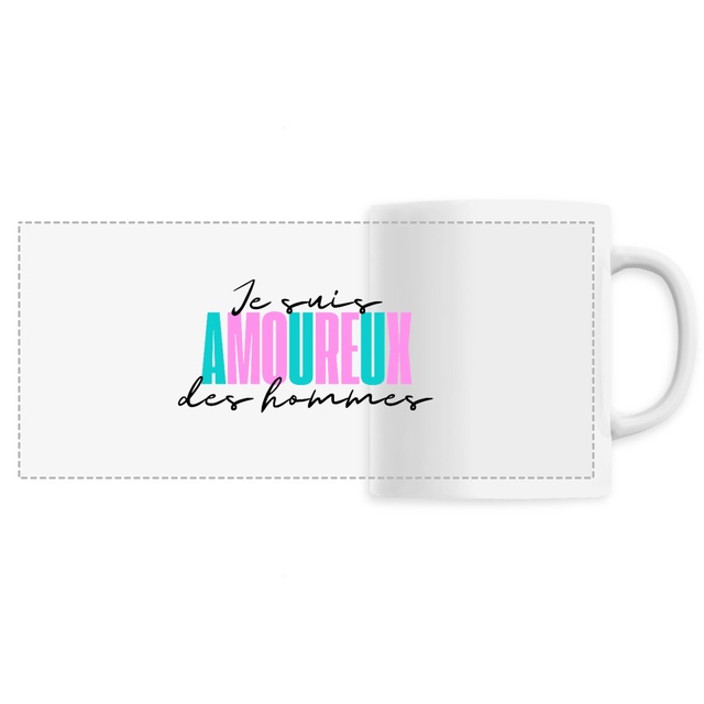 Image front Mug "Je suis amoureux des hommes"