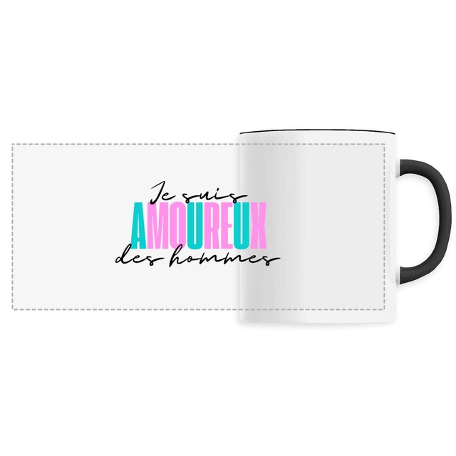 Image back Mug "Je suis amoureux des hommes"