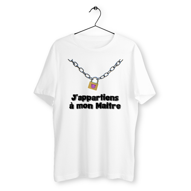 Image back T-shirt spécial fétichisme domi/soumis "J'appartiens à mon Maître"