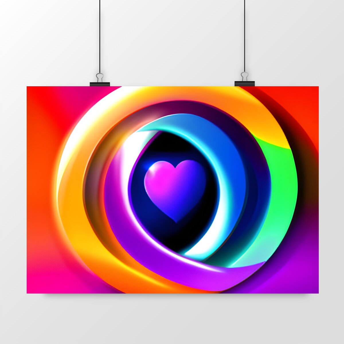 Poster "Coeur arc-en-ciel LGBTQIA+"