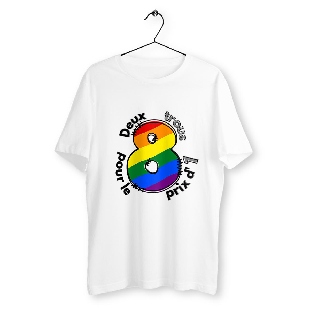 T-shirt "Deux trous pour le prix d'un" - Image