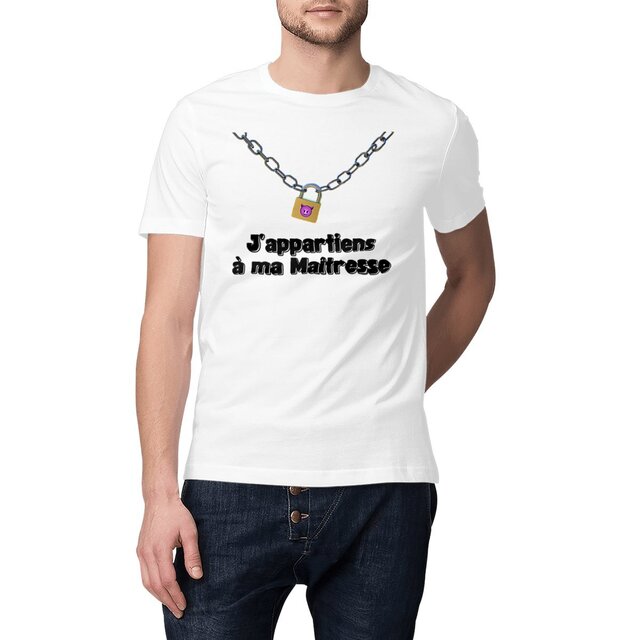 Image front T-shirt "J'appartiens à ma Maîtresse"