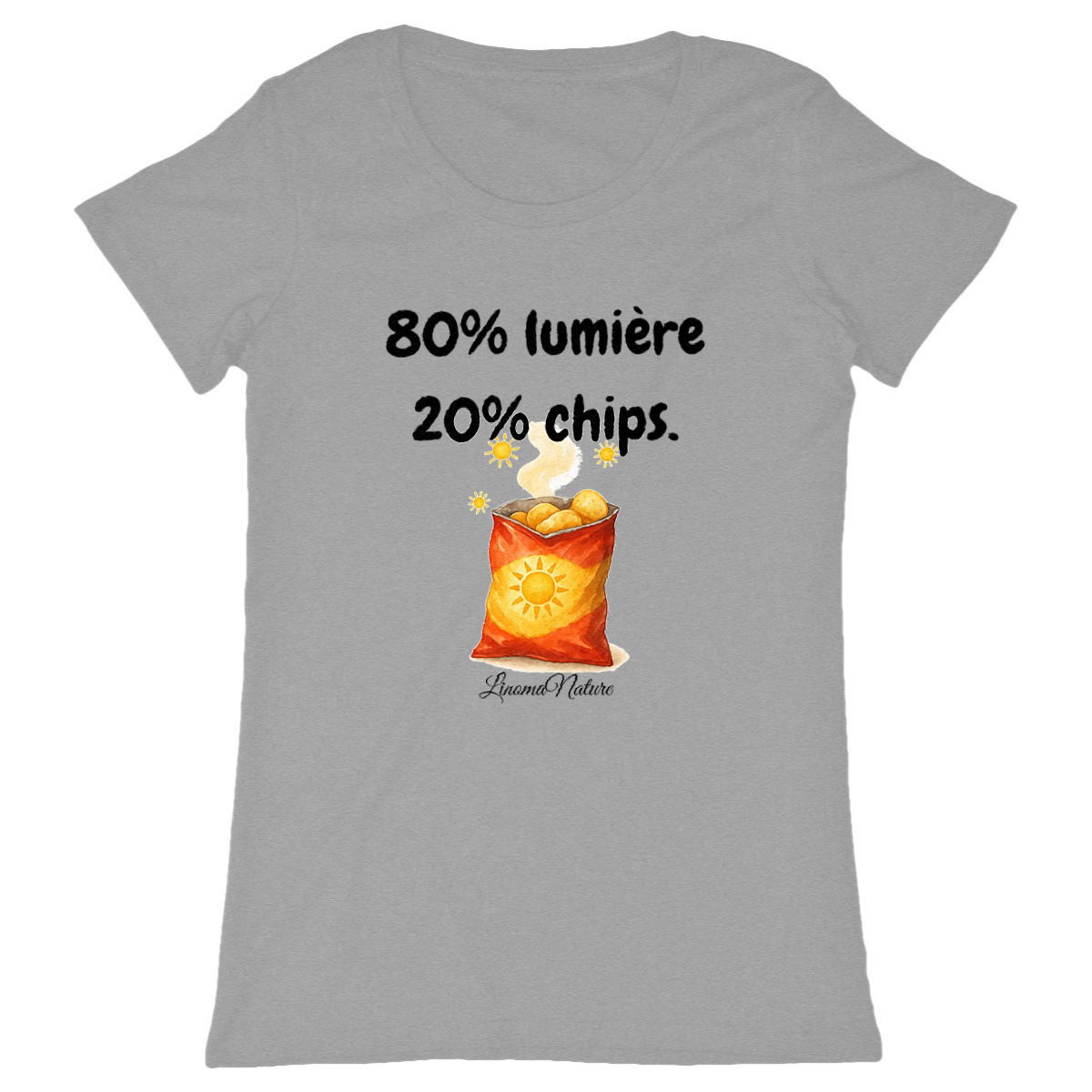 Image back T-shit femme 80%lumière , 20%chips