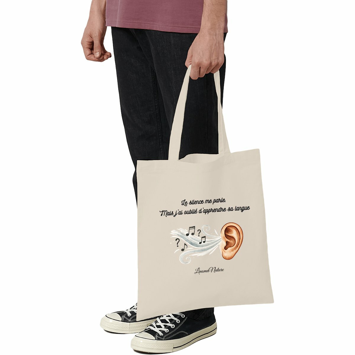 Image front Tote bag le silence me parle 