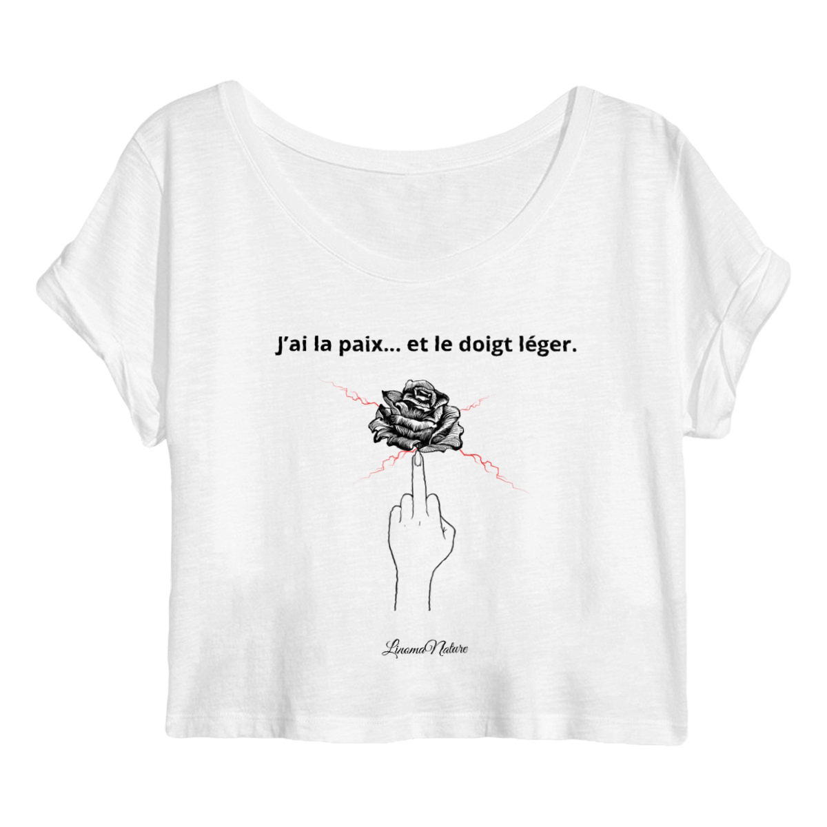 Image back Crop top J'ai la paix...