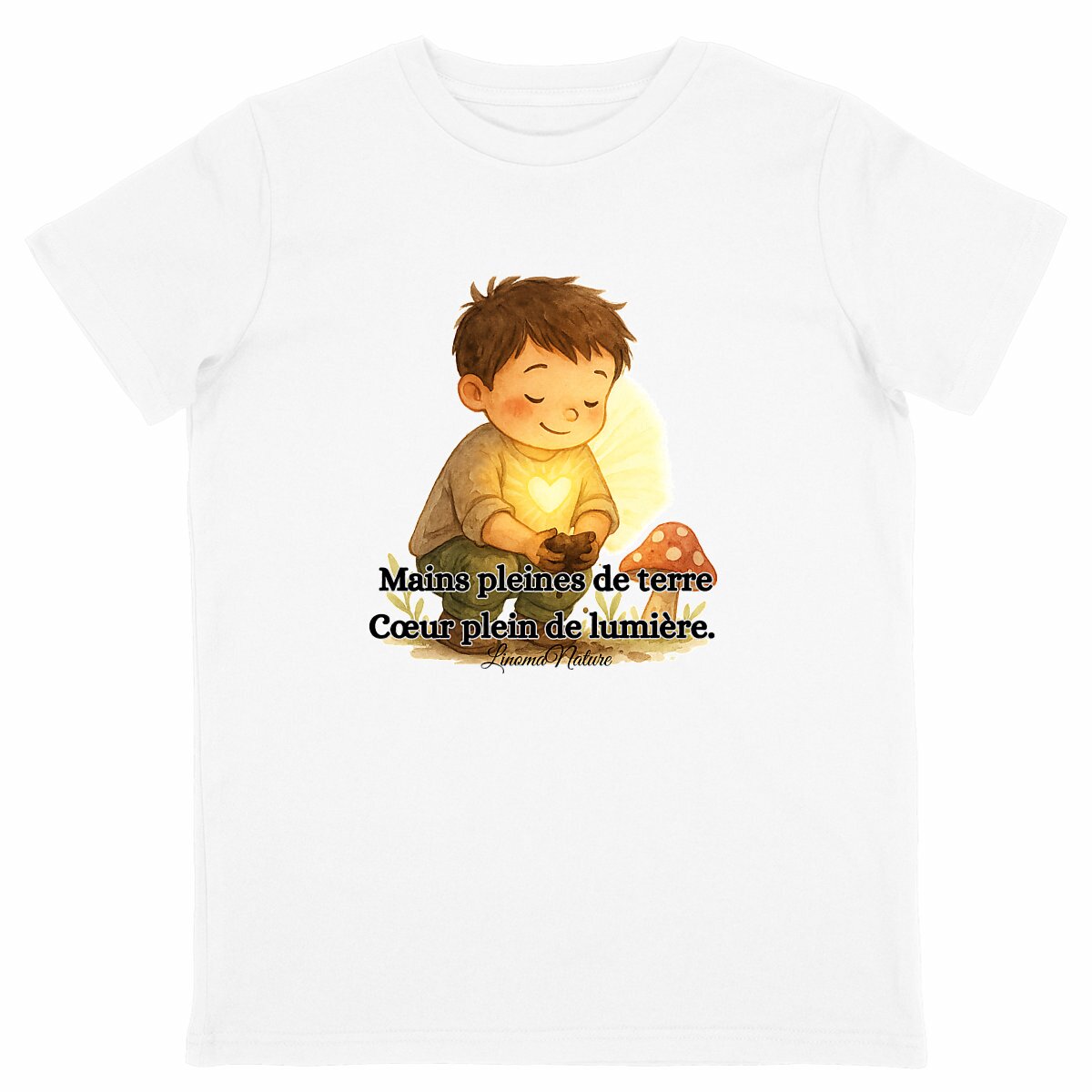 Image back T-shirt mains et lumière 