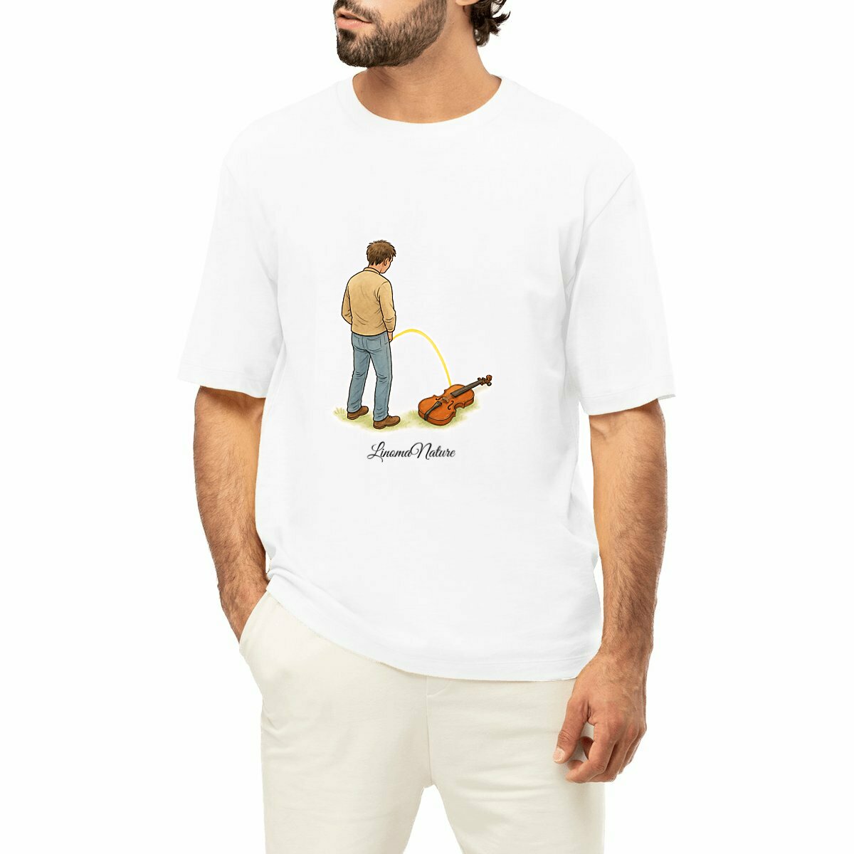 Image front T-shirt oversize expression violons 