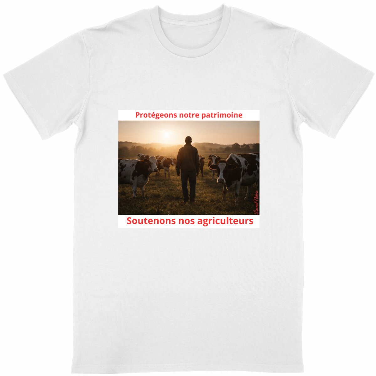 Image front T-shirt unisexe soutien aux agriculteurs