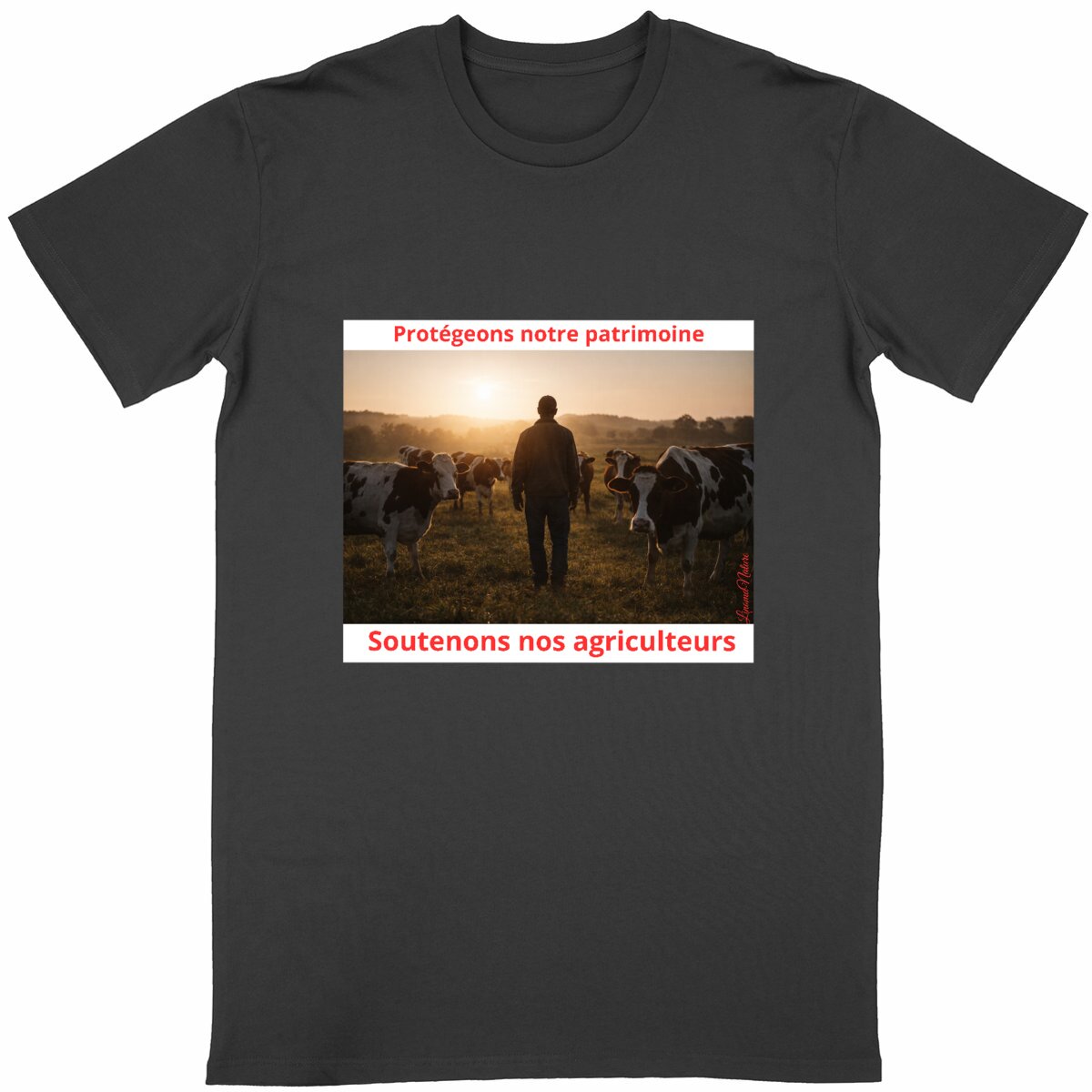 Image back T-shirt unisexe soutien aux agriculteurs
