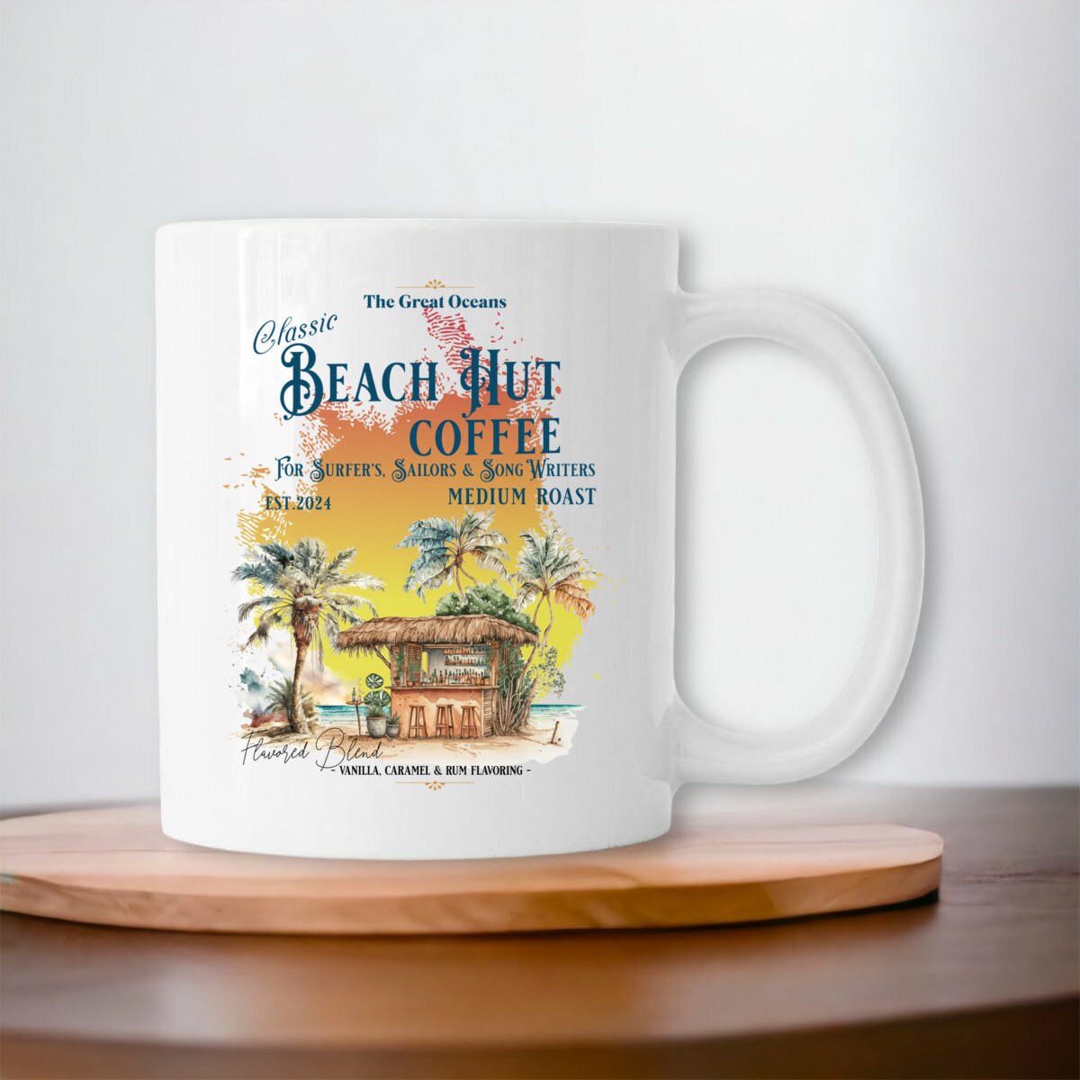 Image front Beach Hut Coffee Ceramic Mug