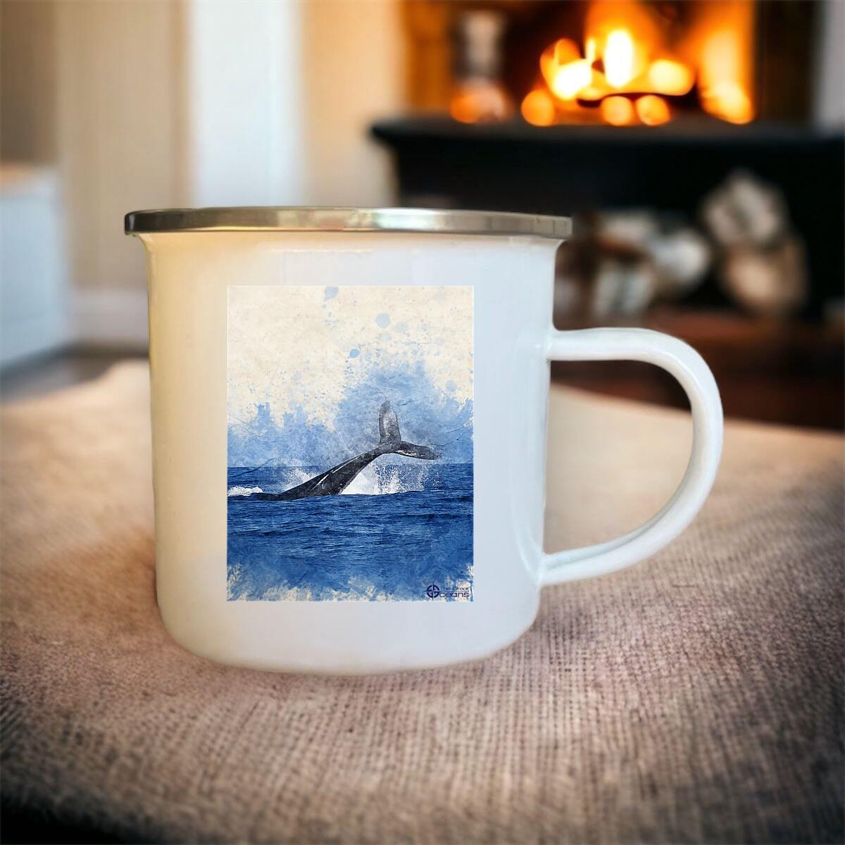 Image front Whales Tail Enamel Mug