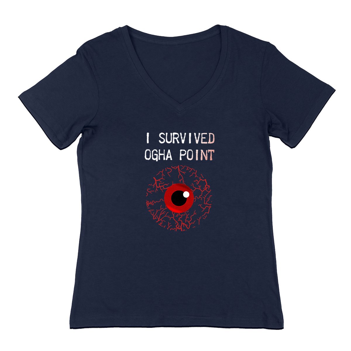 Image front Shirt Femme Col V - I survived Ogha Point