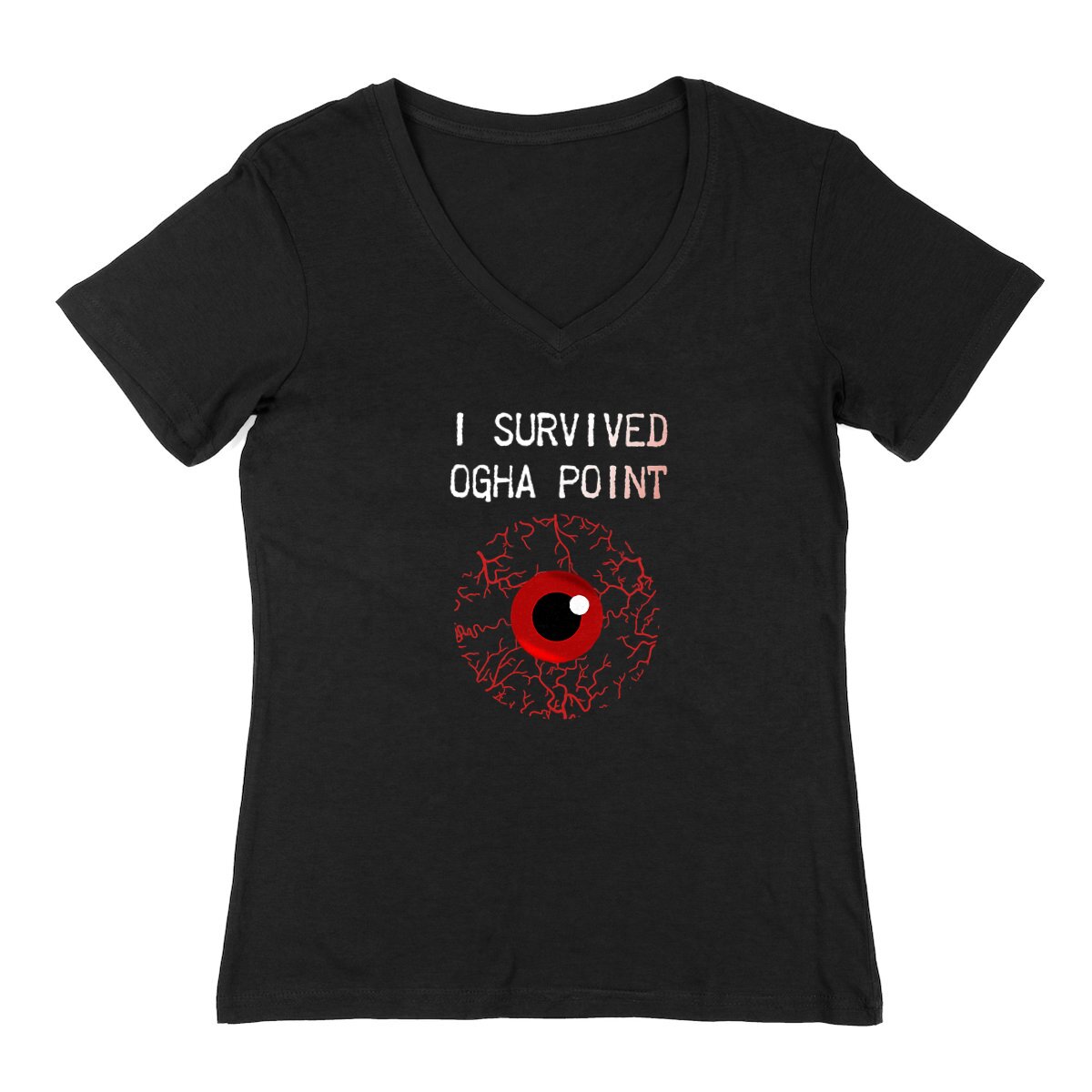 Image back Shirt Femme Col V - I survived Ogha Point