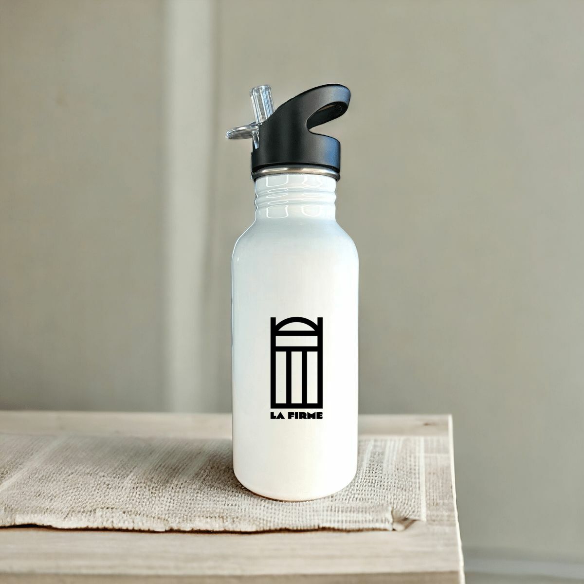 Image front Bouteille Inox avec paille de la Firme