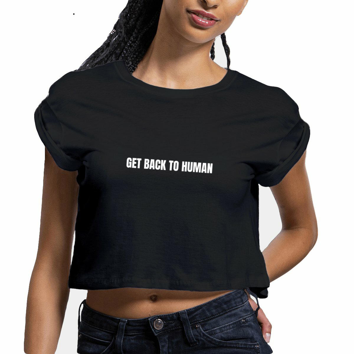 Image front Black Crop Top