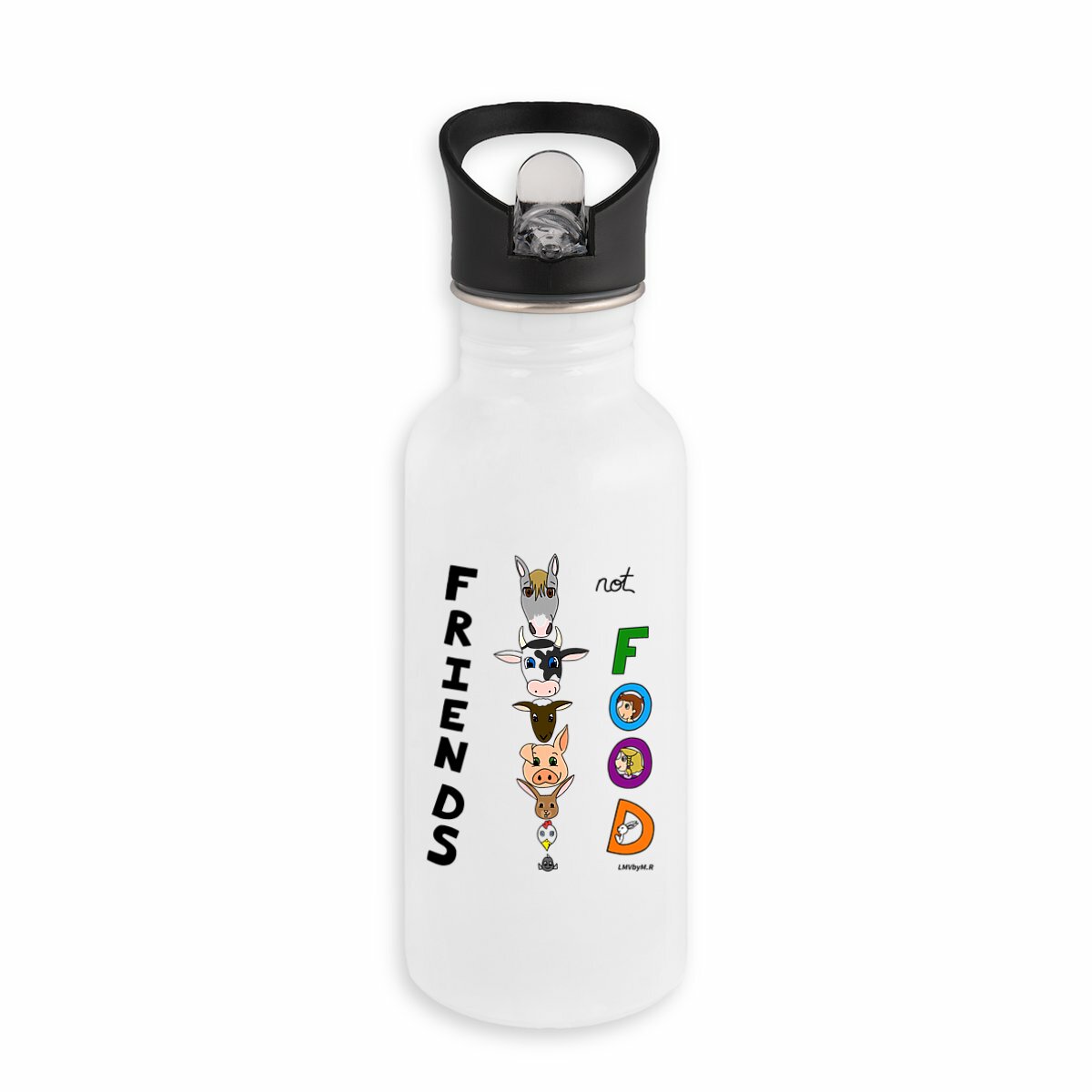 Image front Gourde en inox FRIENDS NOT FOOD