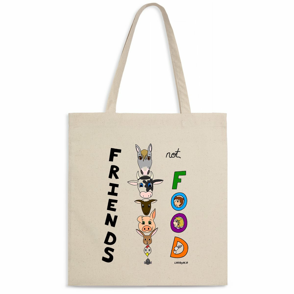 Image front Totebag bio FRIENDS NOT FOOD