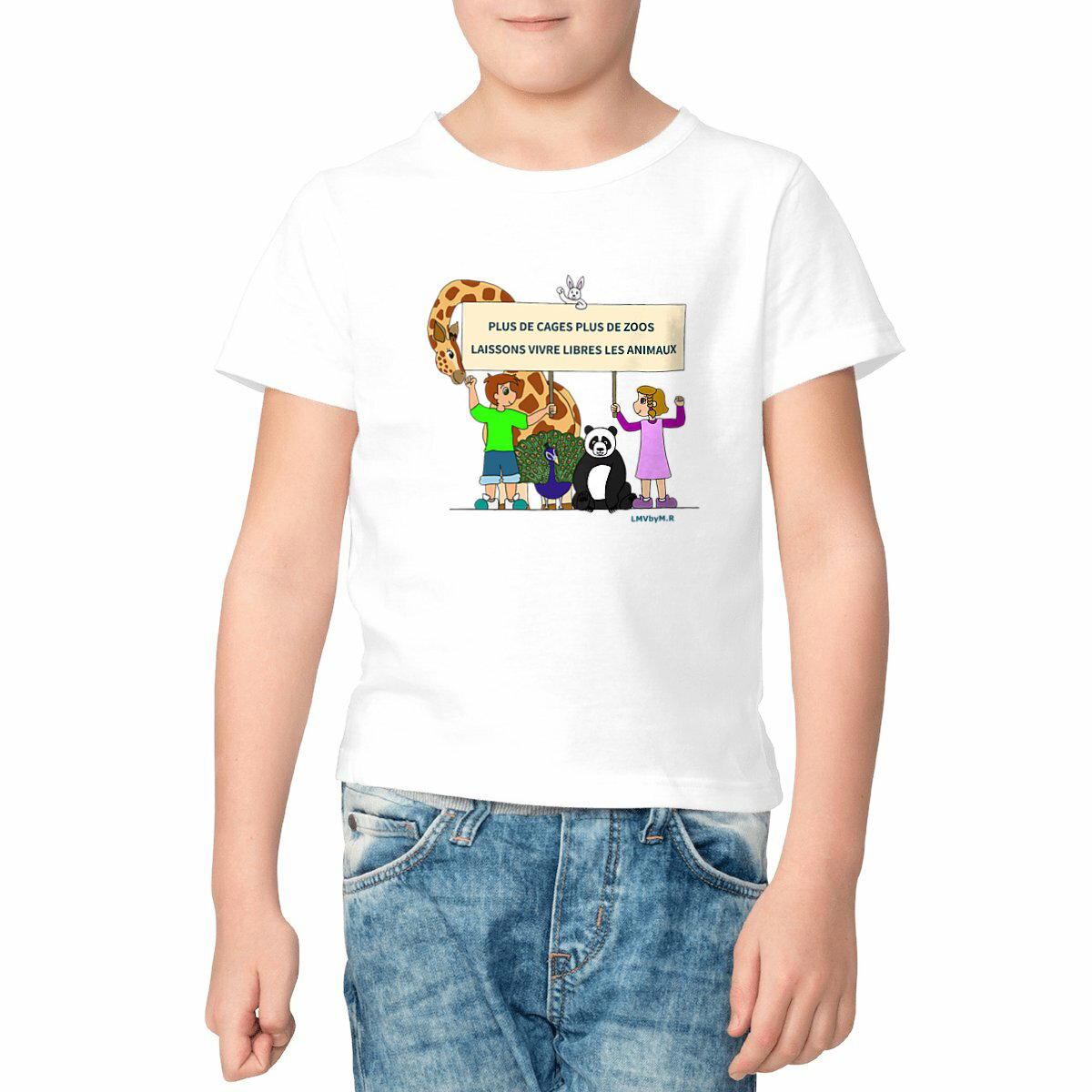 Image front Tee-shirt Bio Enfant STOP ZOO