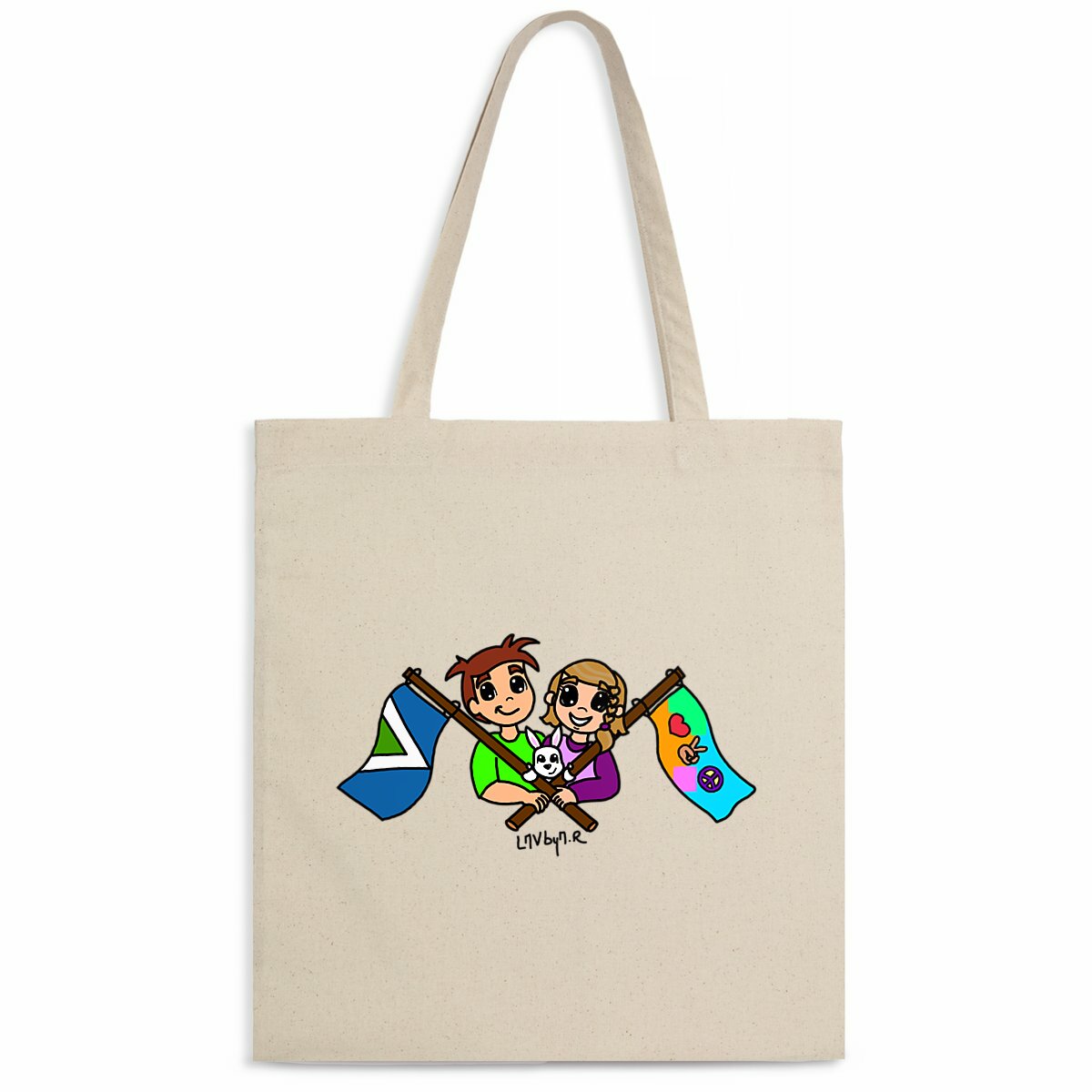 Image front Totebag bio MINIS VEGANS KAWAII