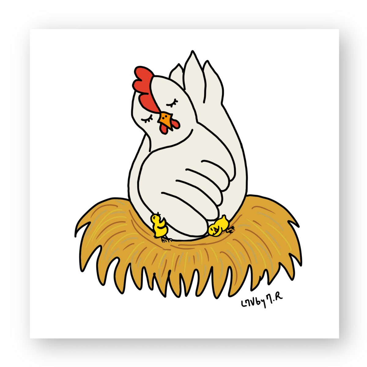 Image front Sticker MAMAN POULE