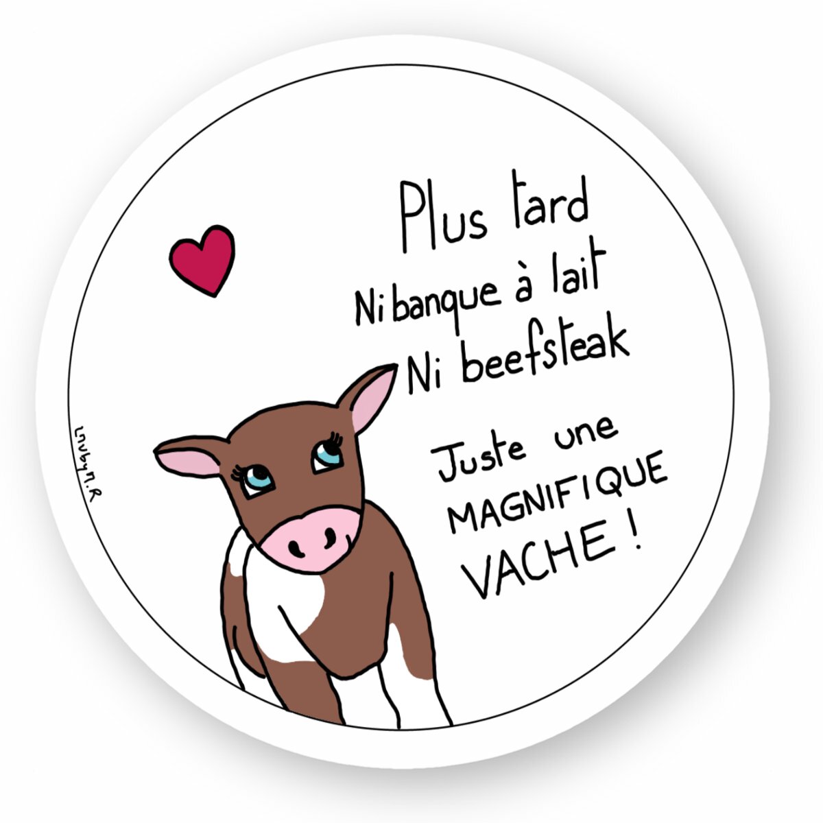 Image front Sticker NI LAIT NI BEEFSTEAK