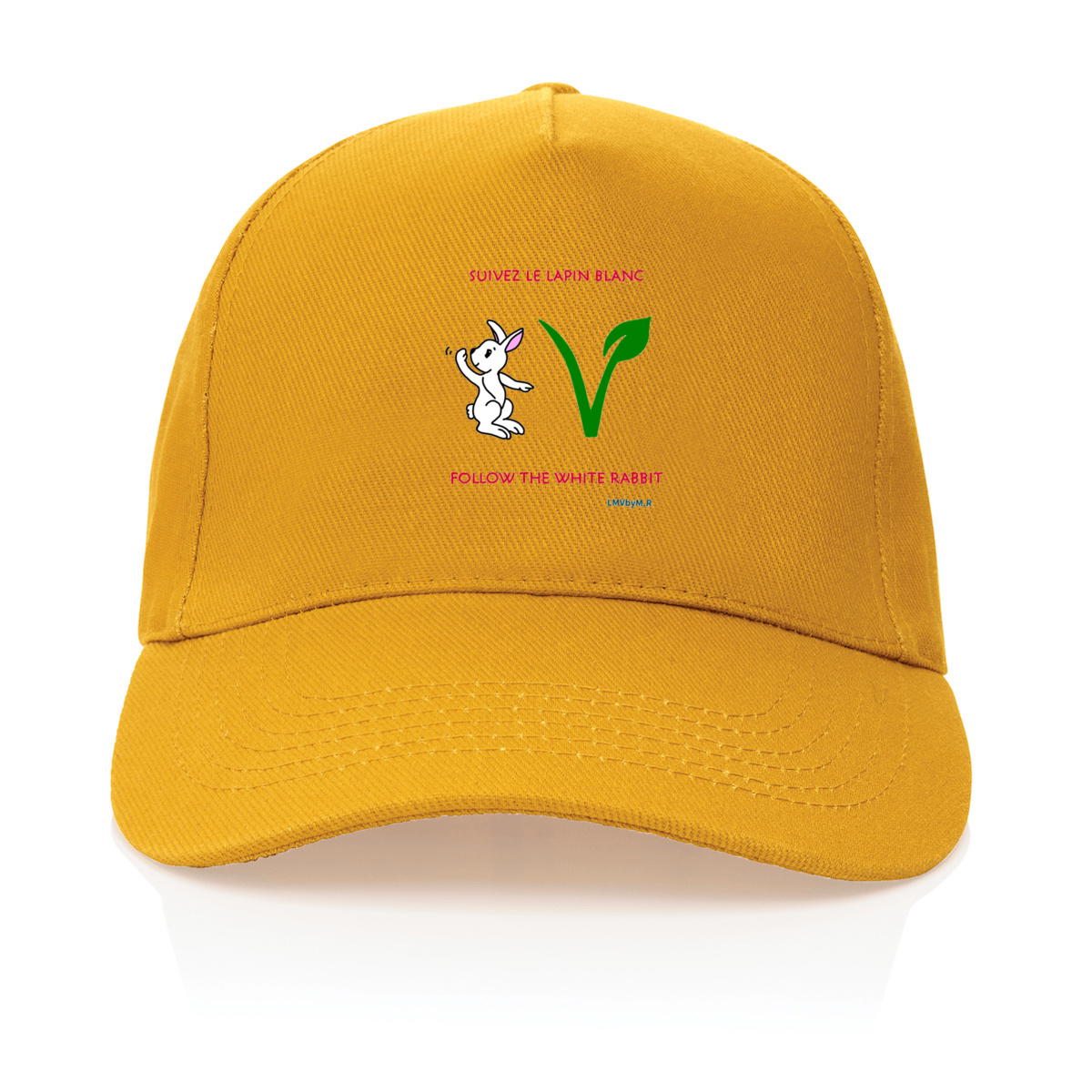 Image front Casquette SUIVEZ LE LAPIN BLANC