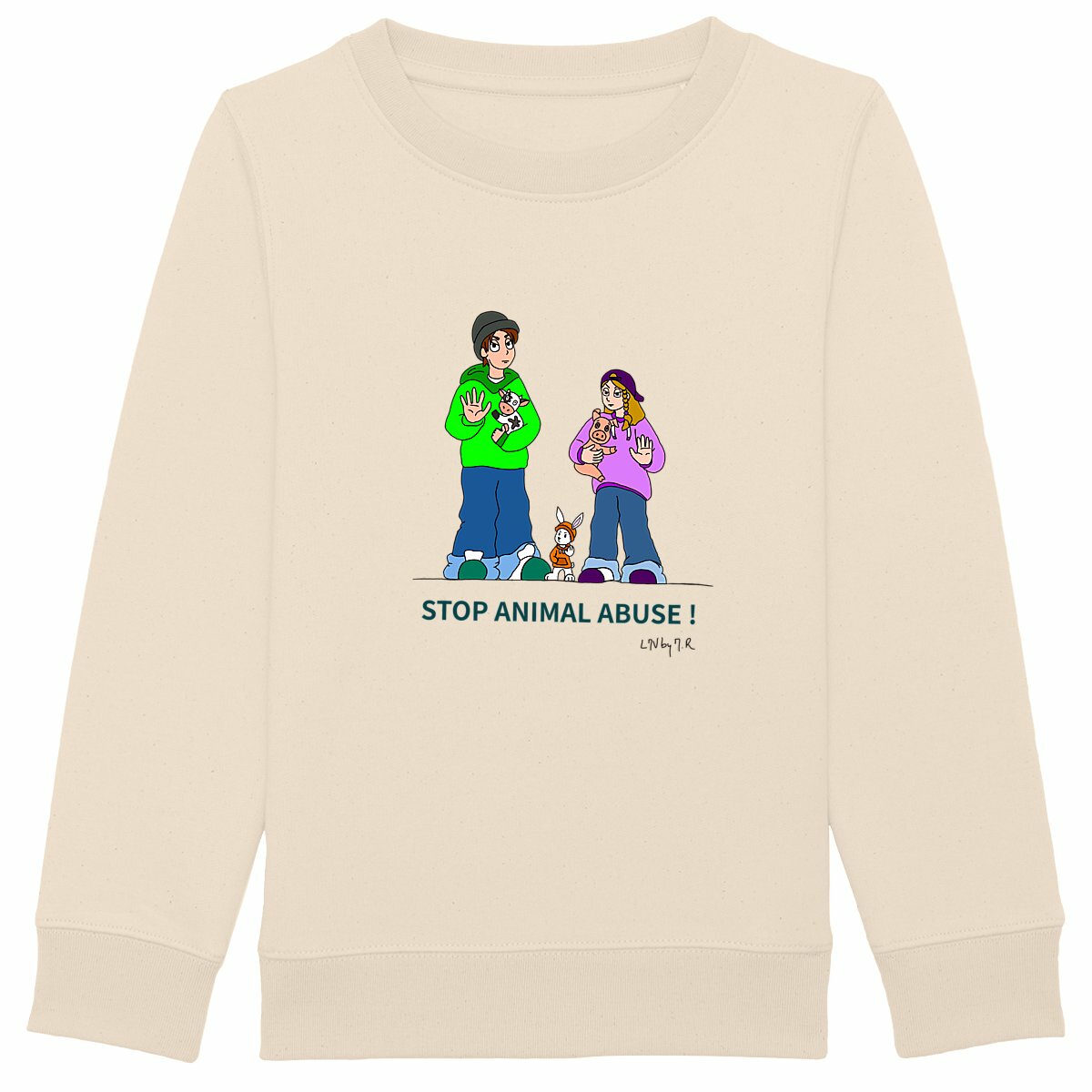 Image back Sweat-shirt épais STOP ANIMAL ABUSE