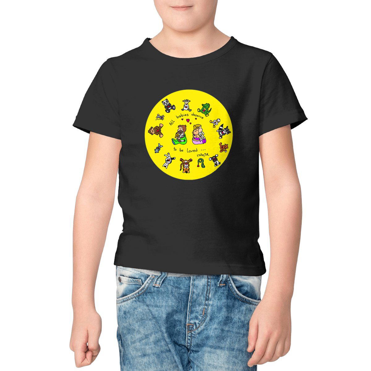Image front Tee-shirt Enfant Bio LMV ALL BABIES DESERVE TO BE LOVED