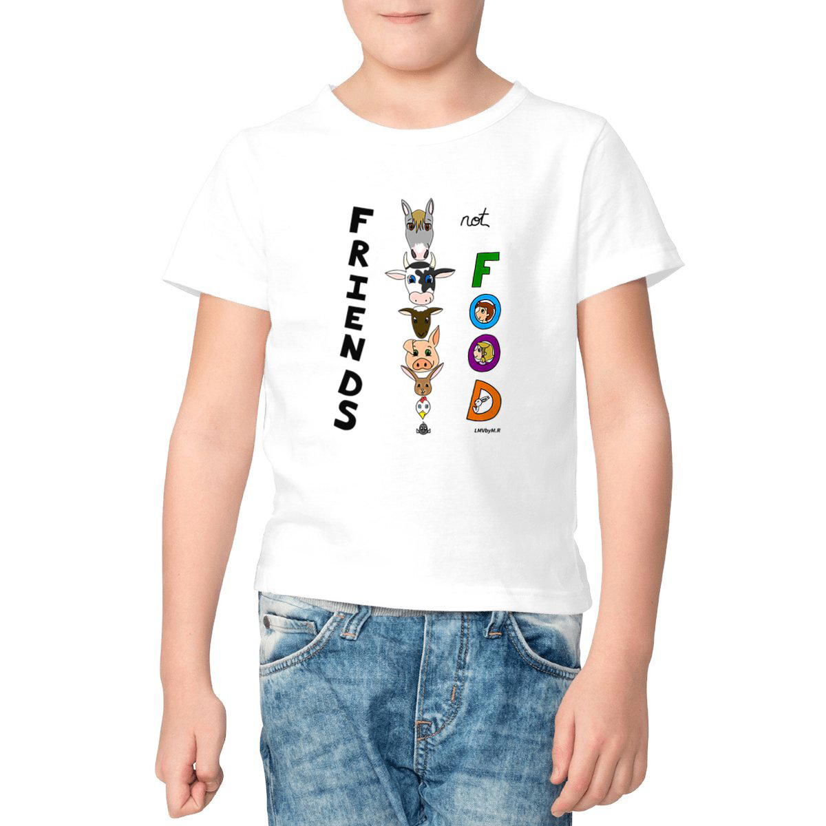 Image front Tee-shirt Bio Enfant FRIENDS NOT FOOD