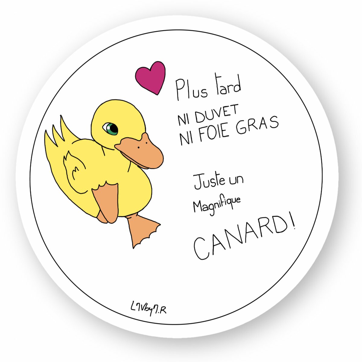 Image front Sticker NI DUVET NI FOIE GRAS
