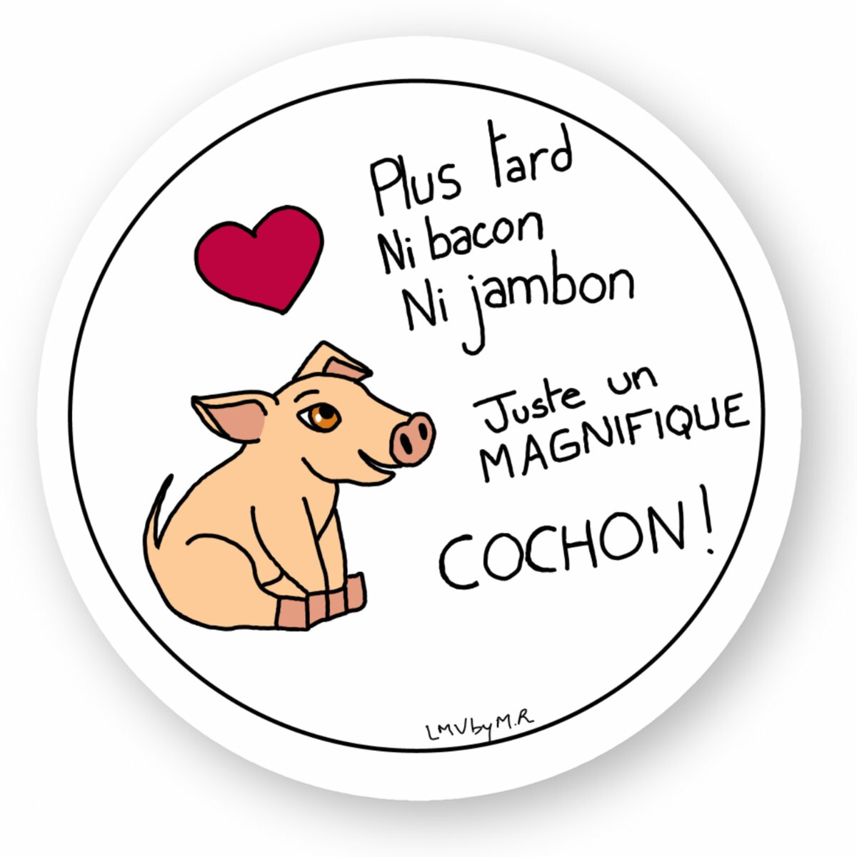 Image front Sticker NI BACON NI JAMBON