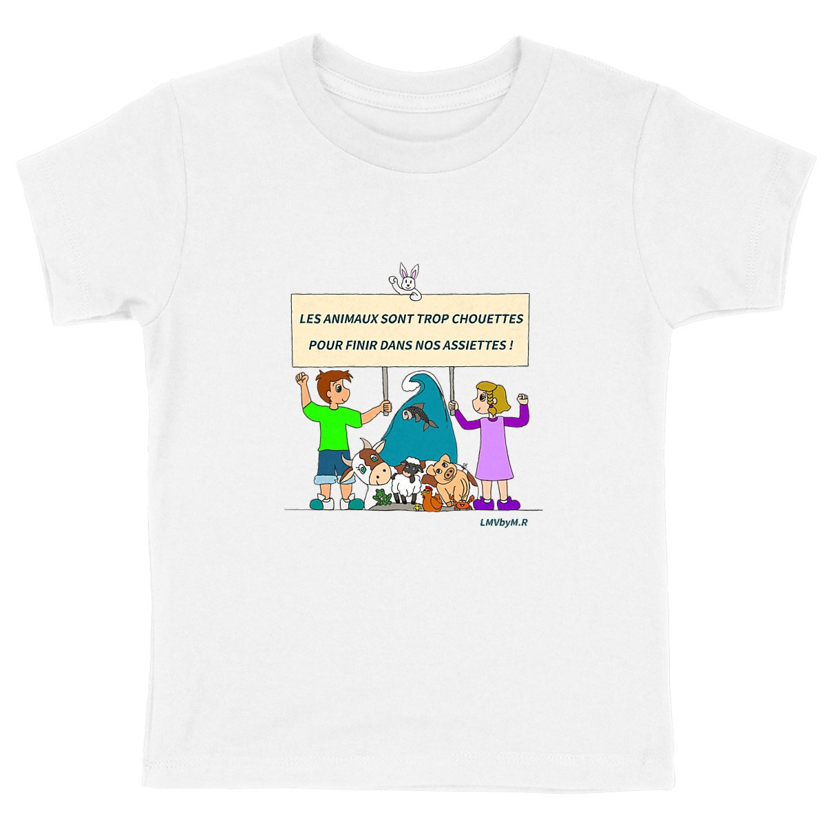 Image back Tee-shirt Bio Enfant TROP CHOUETTES POUR NOS ASSIETTES