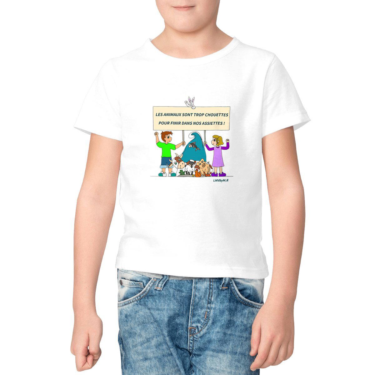 Image front Tee-shirt Bio Enfant TROP CHOUETTES POUR NOS ASSIETTES