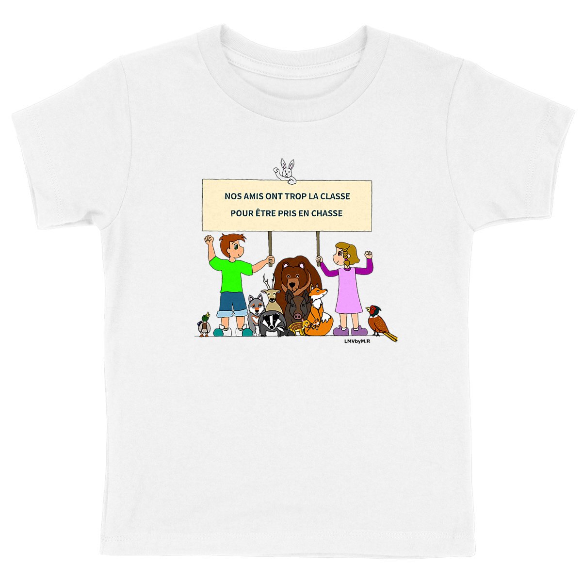 Image back Tee-shirt Bio Enfant STOP CHASSE