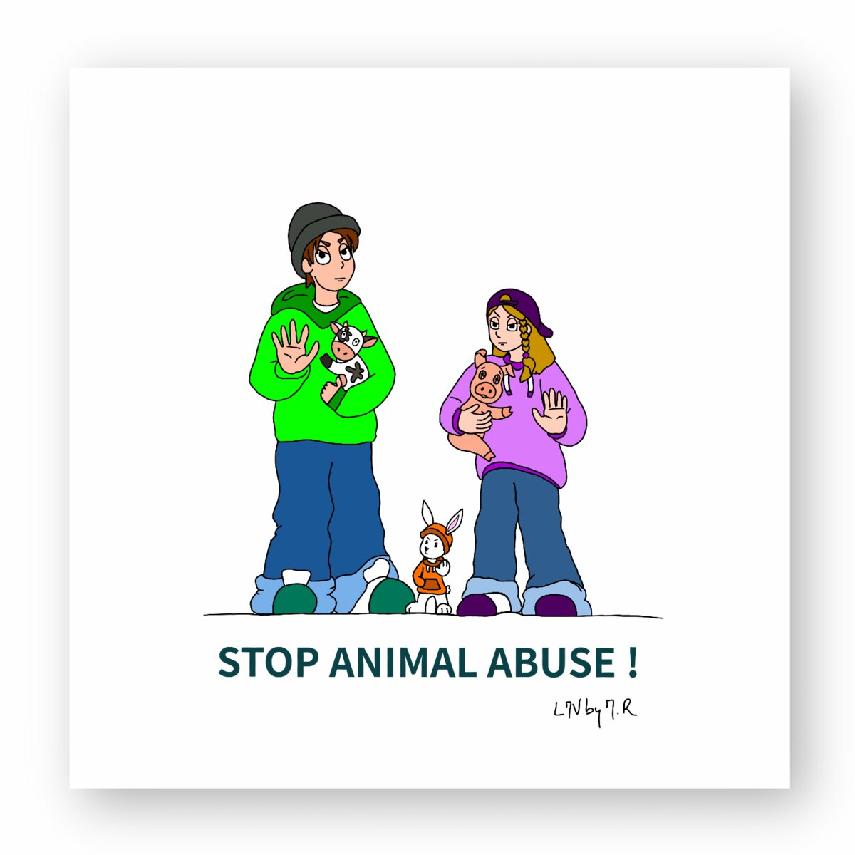 Image front Sticker STOP ANIMAL ABUSE