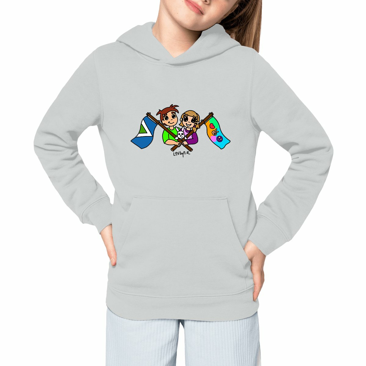Image front Sweat-shirt épais à capuche Minis Vegans Kawaii
