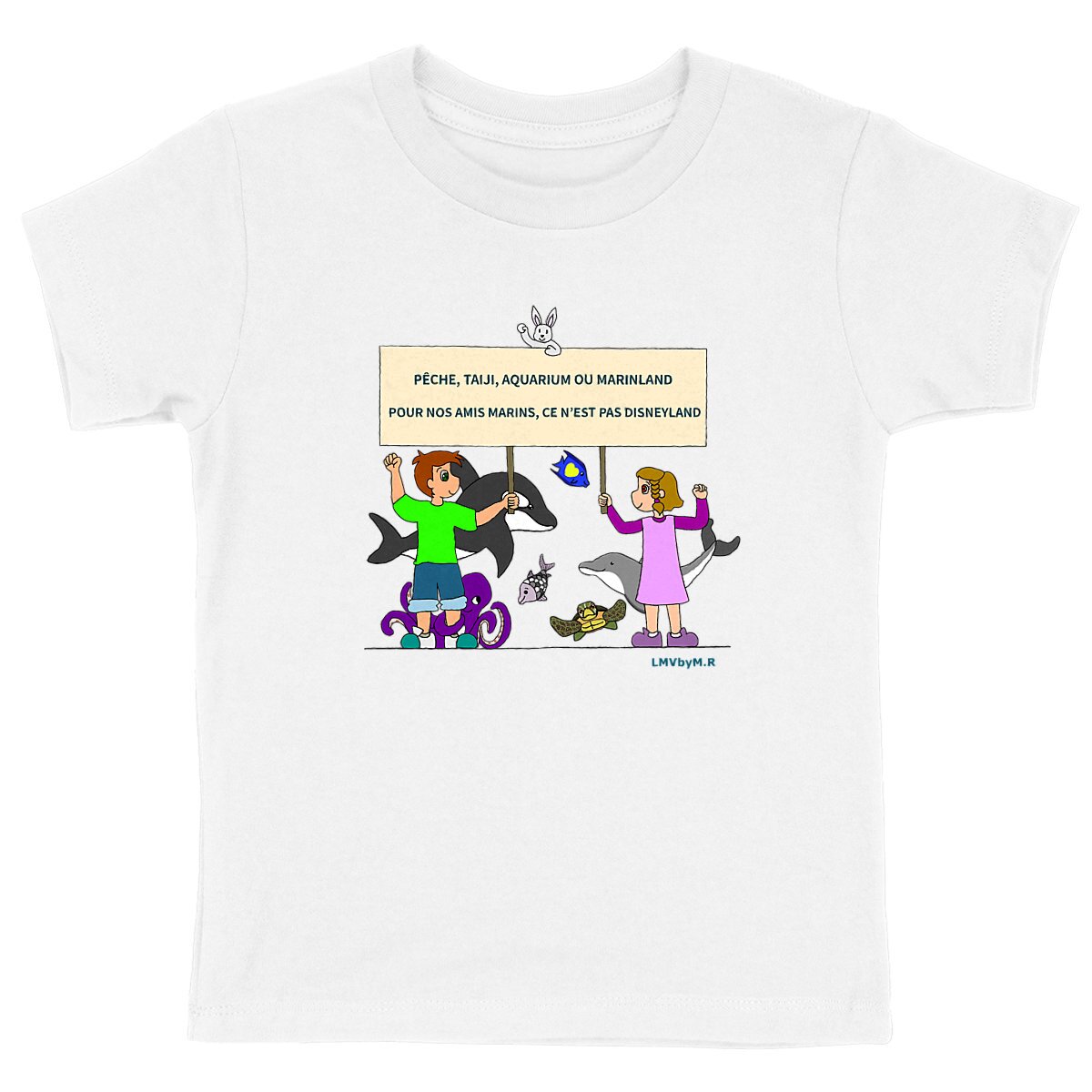Image back Tee-shirt Bio Enfant STOP PECHE