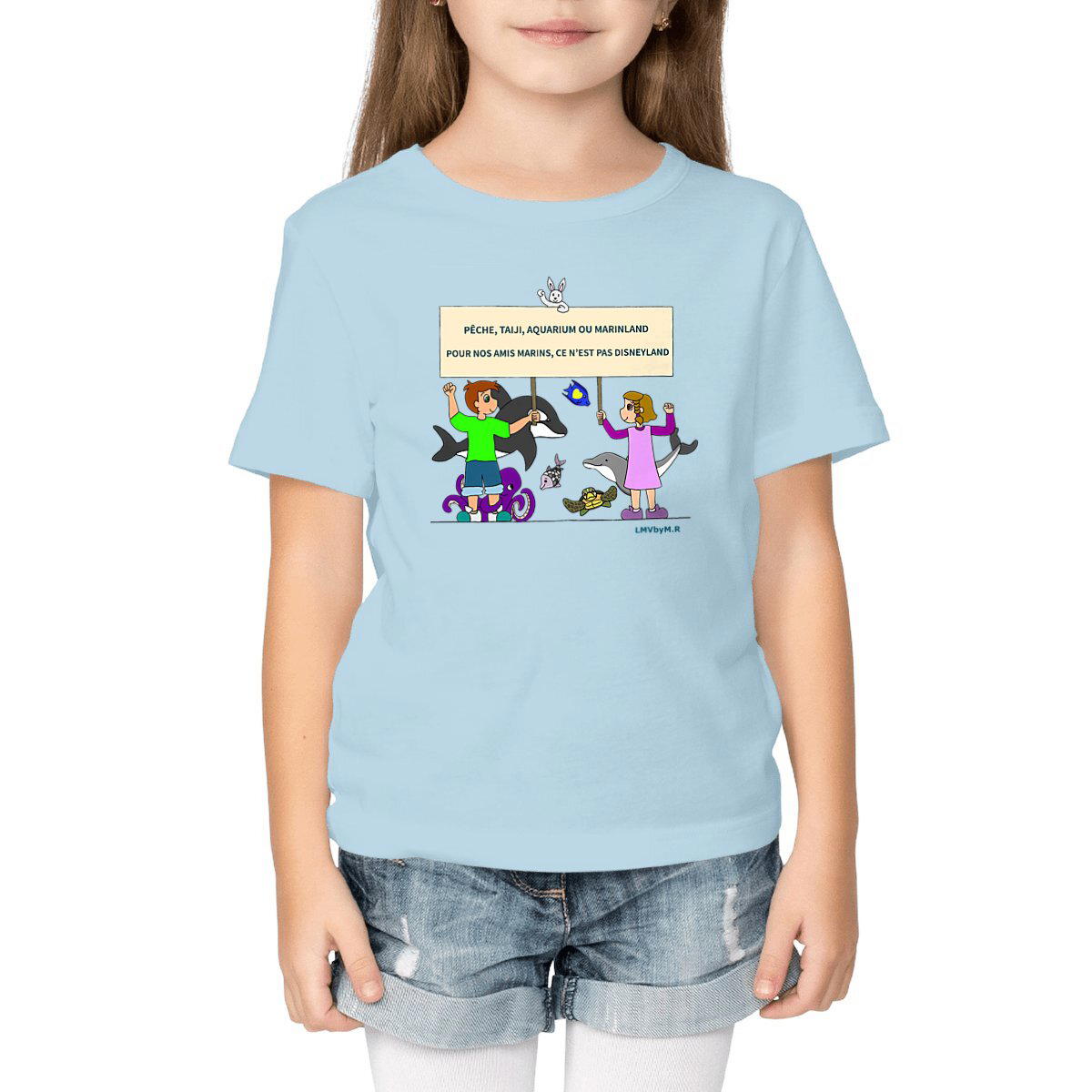 Image front Tee-shirt Bio Enfant STOP PECHE