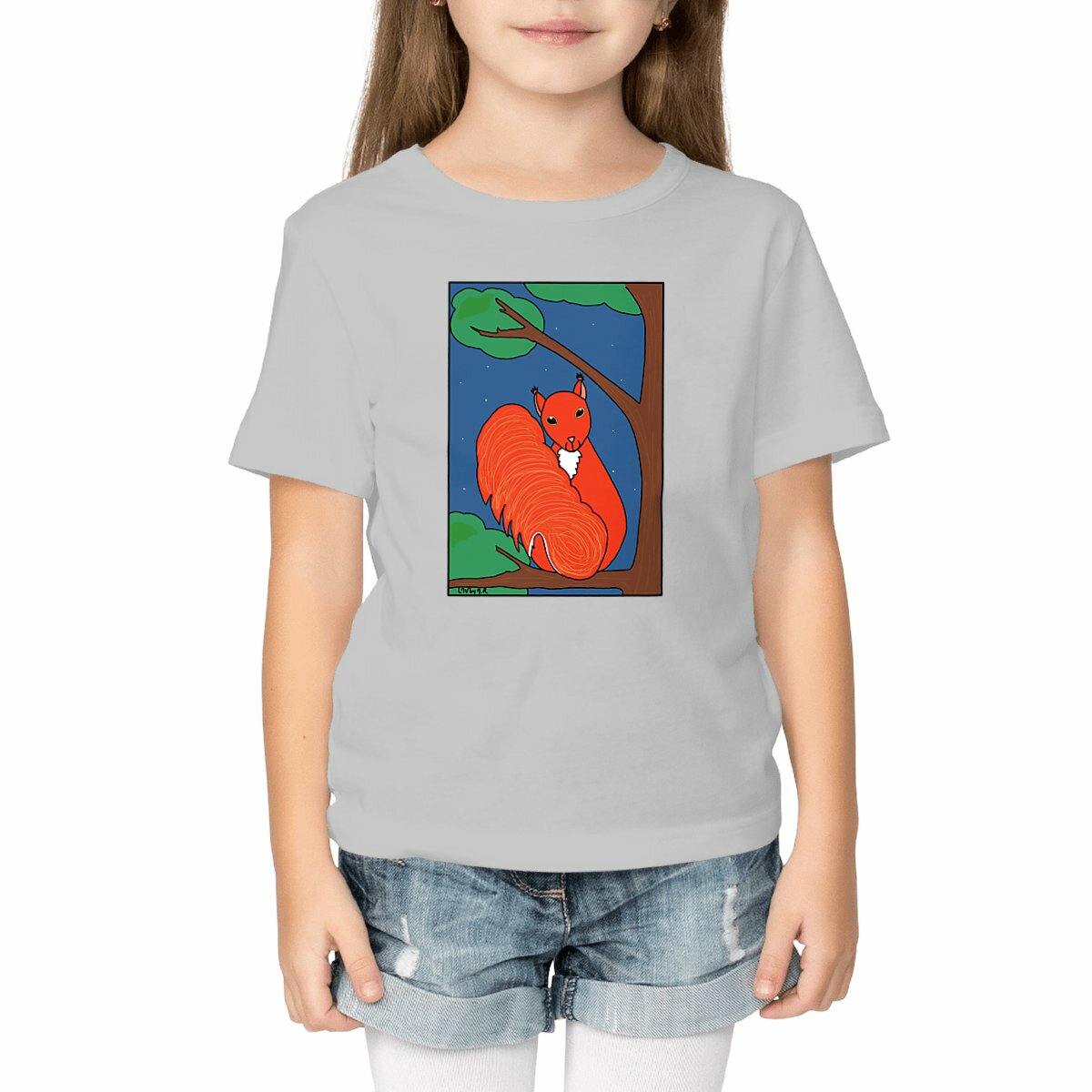 Image front Tee-shirt Bio ECUREUIL ROUX