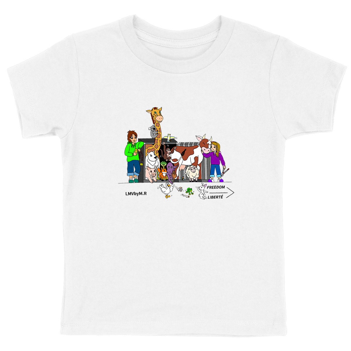 Image back Tee-shirt Bio Enfant OUVRONS LES CAGES