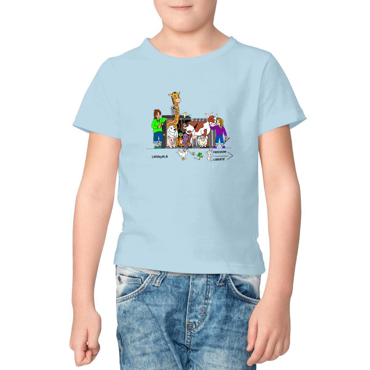 Image front Tee-shirt Bio Enfant OUVRONS LES CAGES
