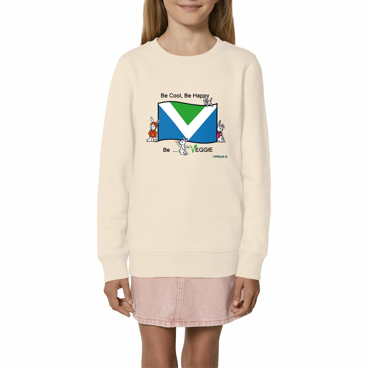 Image front Sweat-shirt épais BE COOL BE HAPPY BE VEGGIE