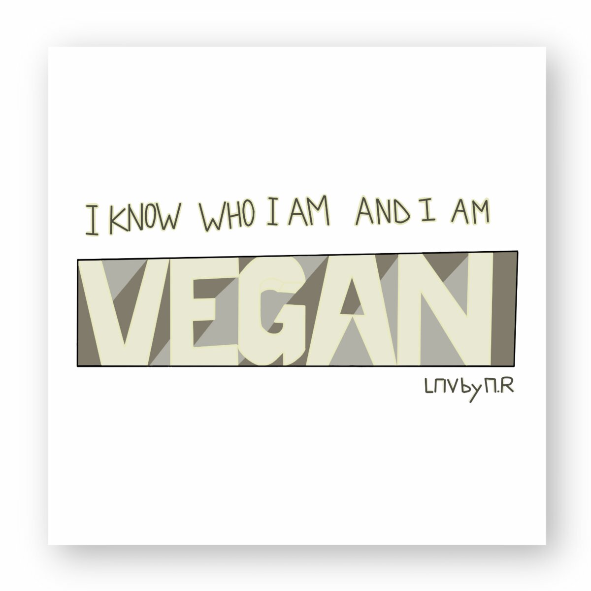 Image front Sticker I AM VEGAN