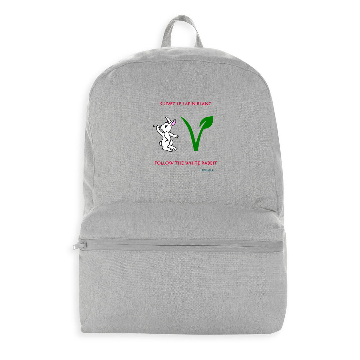 Image front Sac à dos SUIVEZ LE LAPIN BLANC