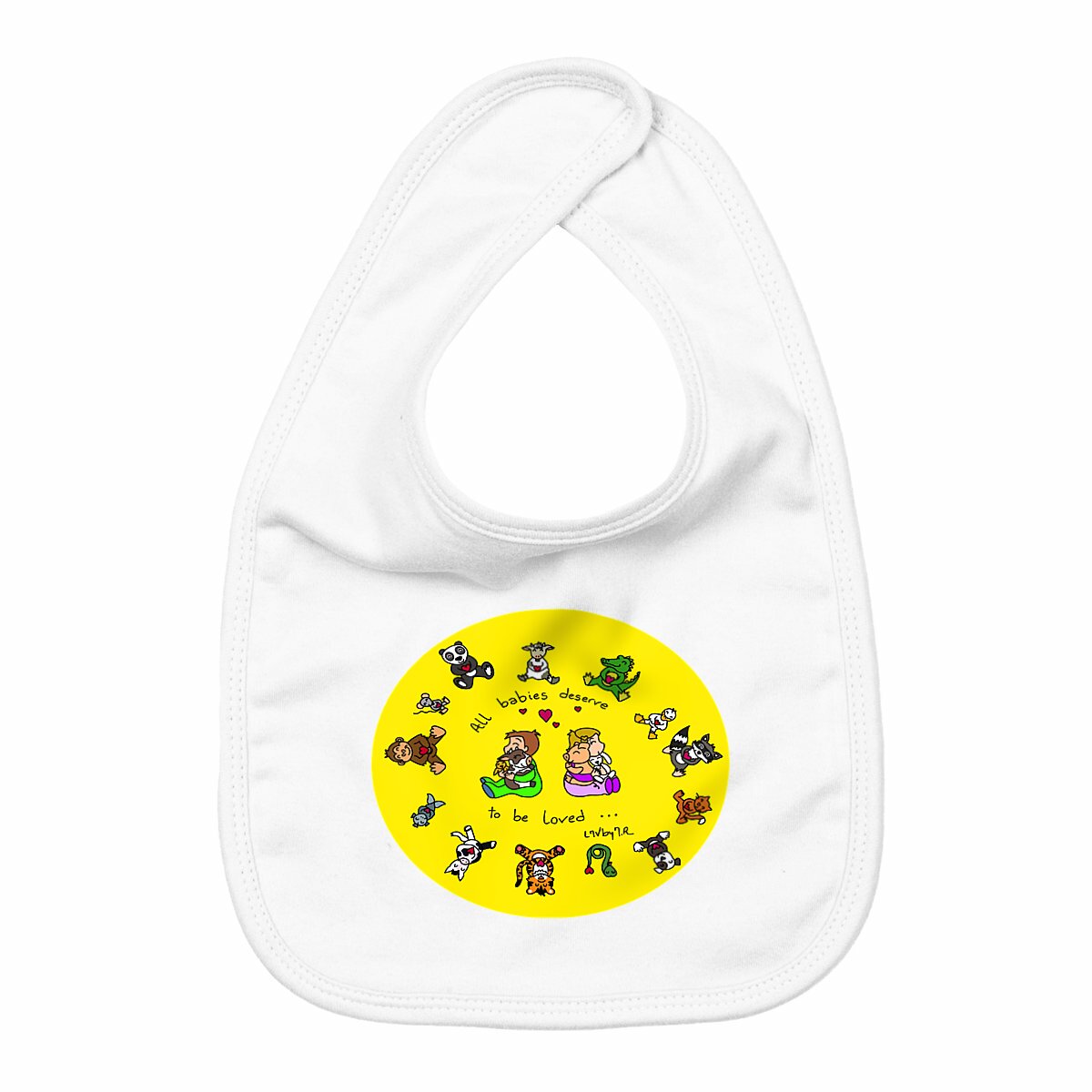 Image front Bavoir ALL BABIES DESERVE TO BE LOVED