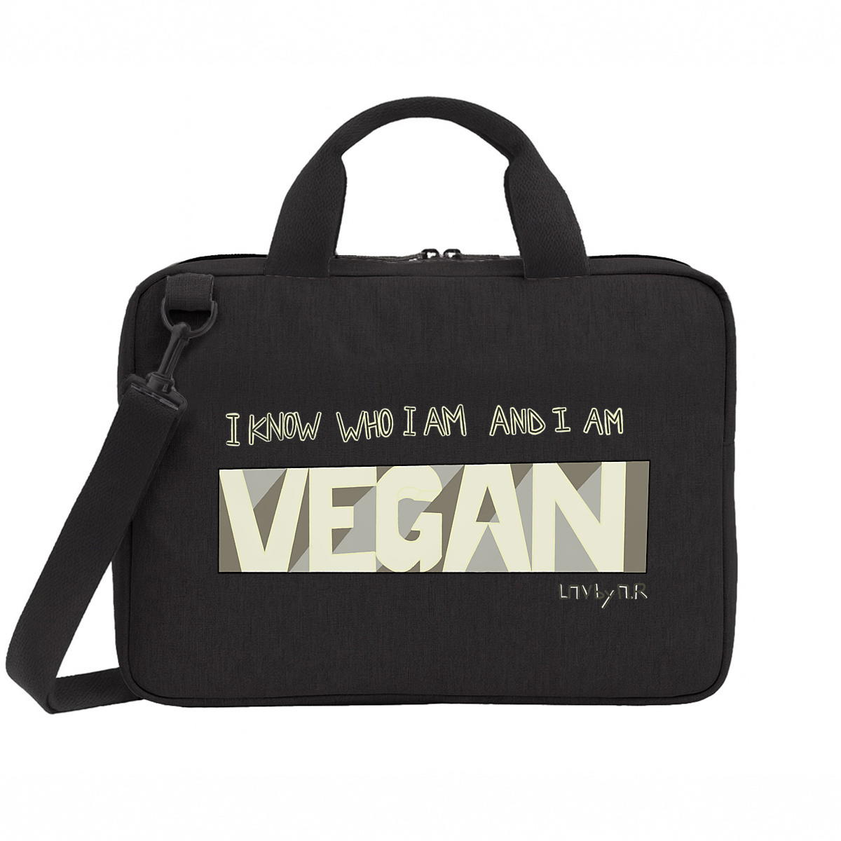 Image front Sacoche Ordinateur I AM VEGAN