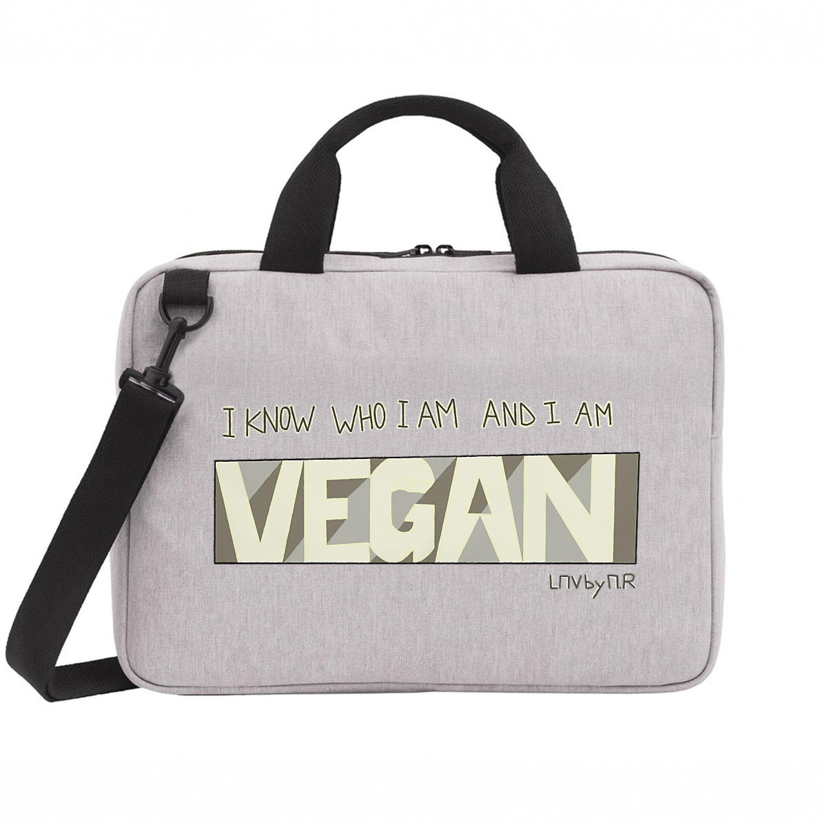 Image back Sacoche Ordinateur I AM VEGAN