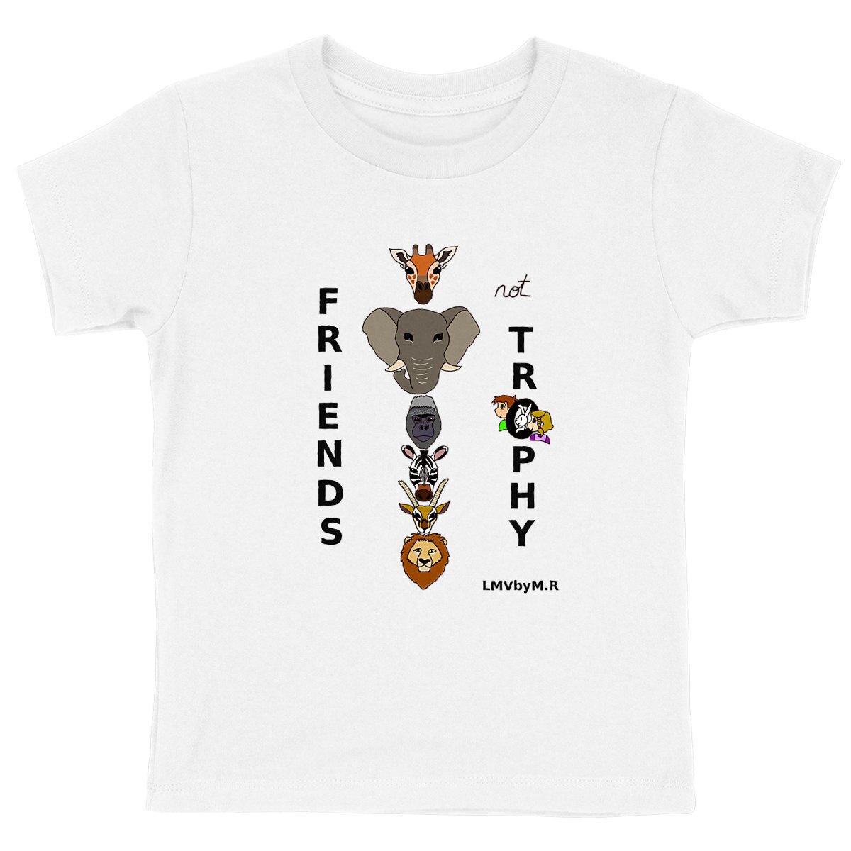 Image back Tee-shirt Bio Enfant FRIENDS NOT TROPHY (Safari)
